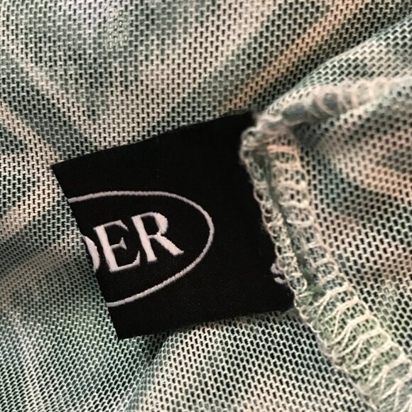 CIDER Mesh Geometric Argyle Print Long Sleeve Open Front Cropped LS Top Cardigan - Picture 5 of 5